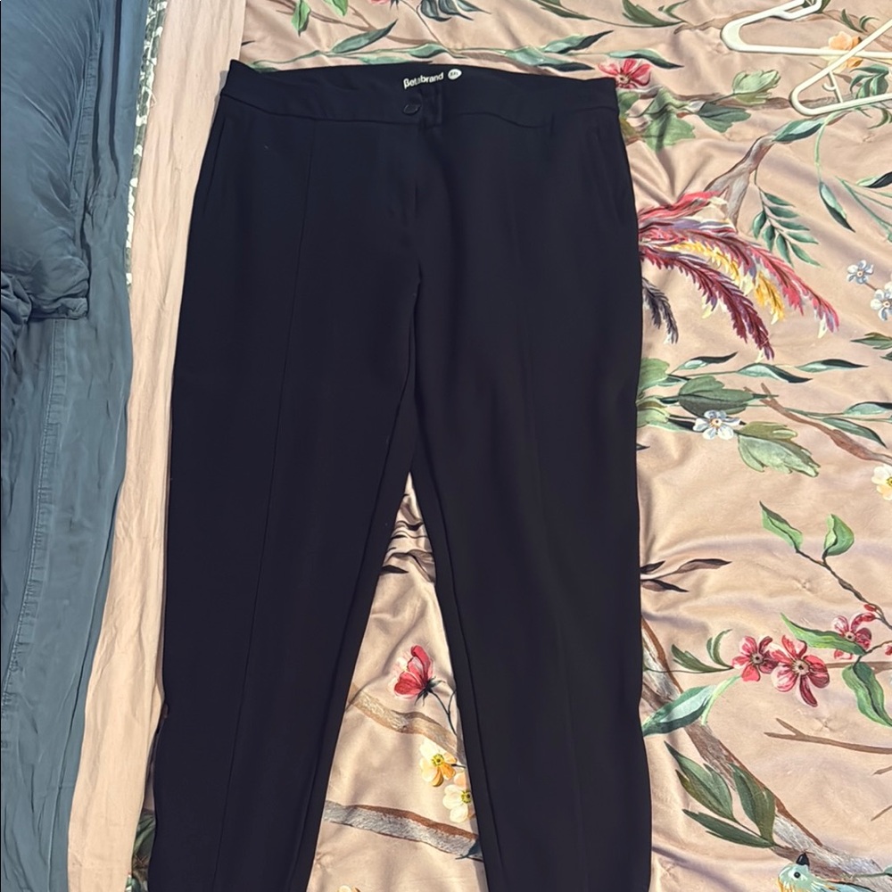 Betabrand Black Straight Leg Pants Professional Style